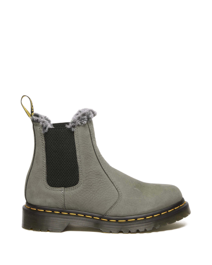 2976 Leonore Faux Fur Lined Nubuck Chelsea Boots in Nickel Grey