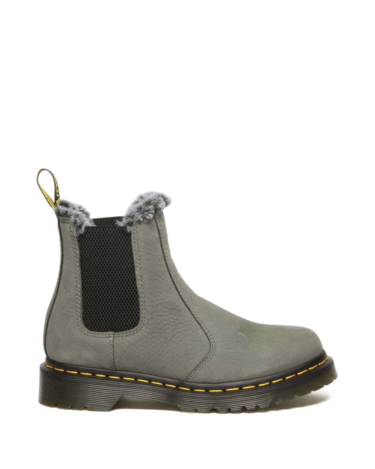 2976 Leonore Faux Fur Lined Nubuck Chelsea Boots in Nickel Grey