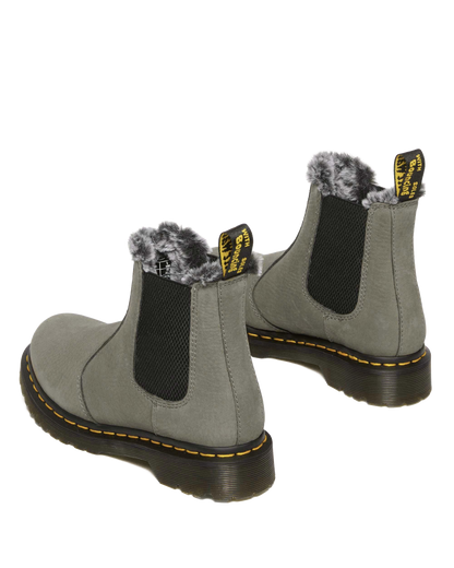 2976 Leonore Faux Fur Lined Nubuck Chelsea Boots in Nickel Grey