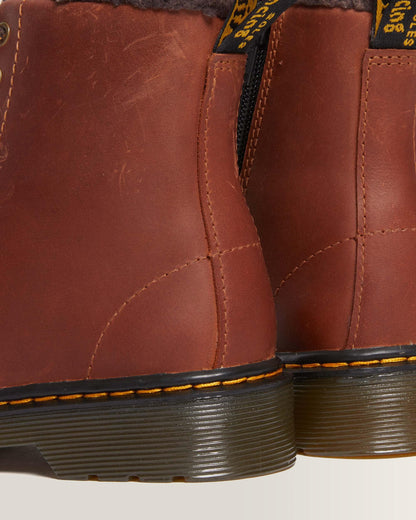 Junior 1460 Faux Fur Lined Boots in Light Brown