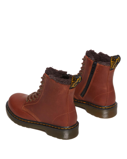 Junior 1460 Faux Fur Lined Boots in Light Brown