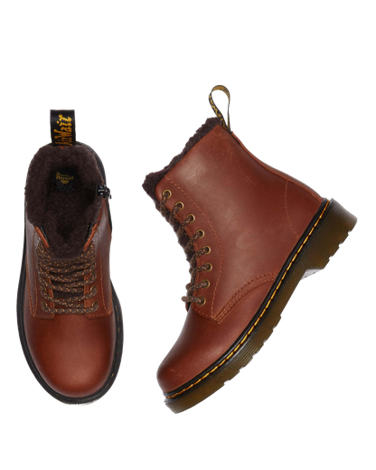Junior 1460 Faux Fur Lined Boots in Light Brown