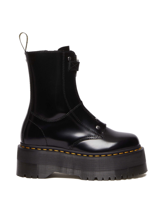 Jetta Hi Max Leather Platform Boots in Black Buttero