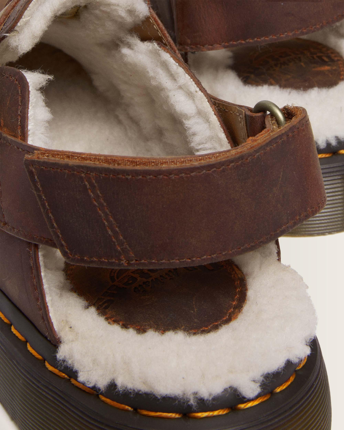 Jorge II Faux Fur Lined Slingback Mules in Warm Tan