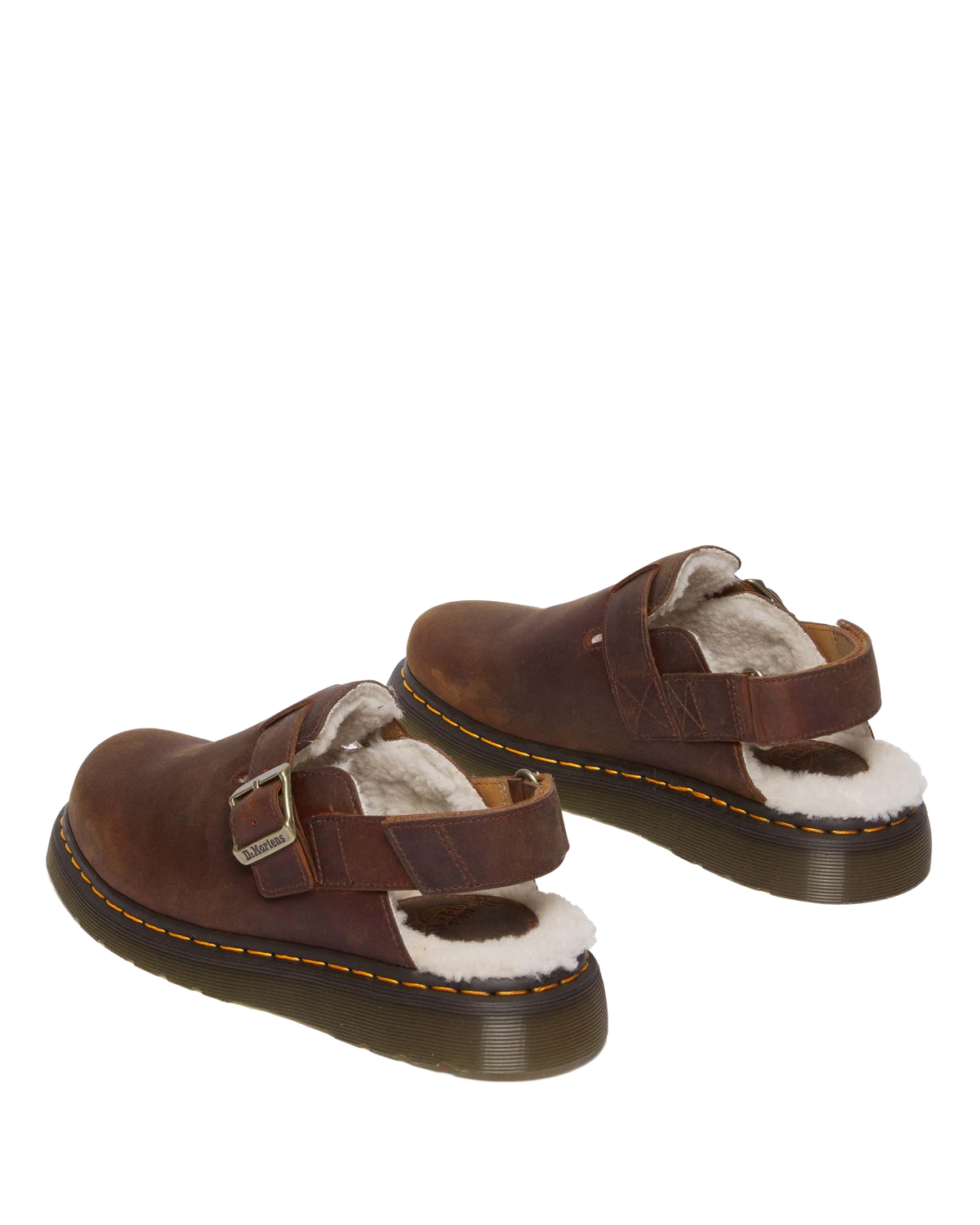 Jorge II Faux Fur Lined Slingback Mules in Warm Tan