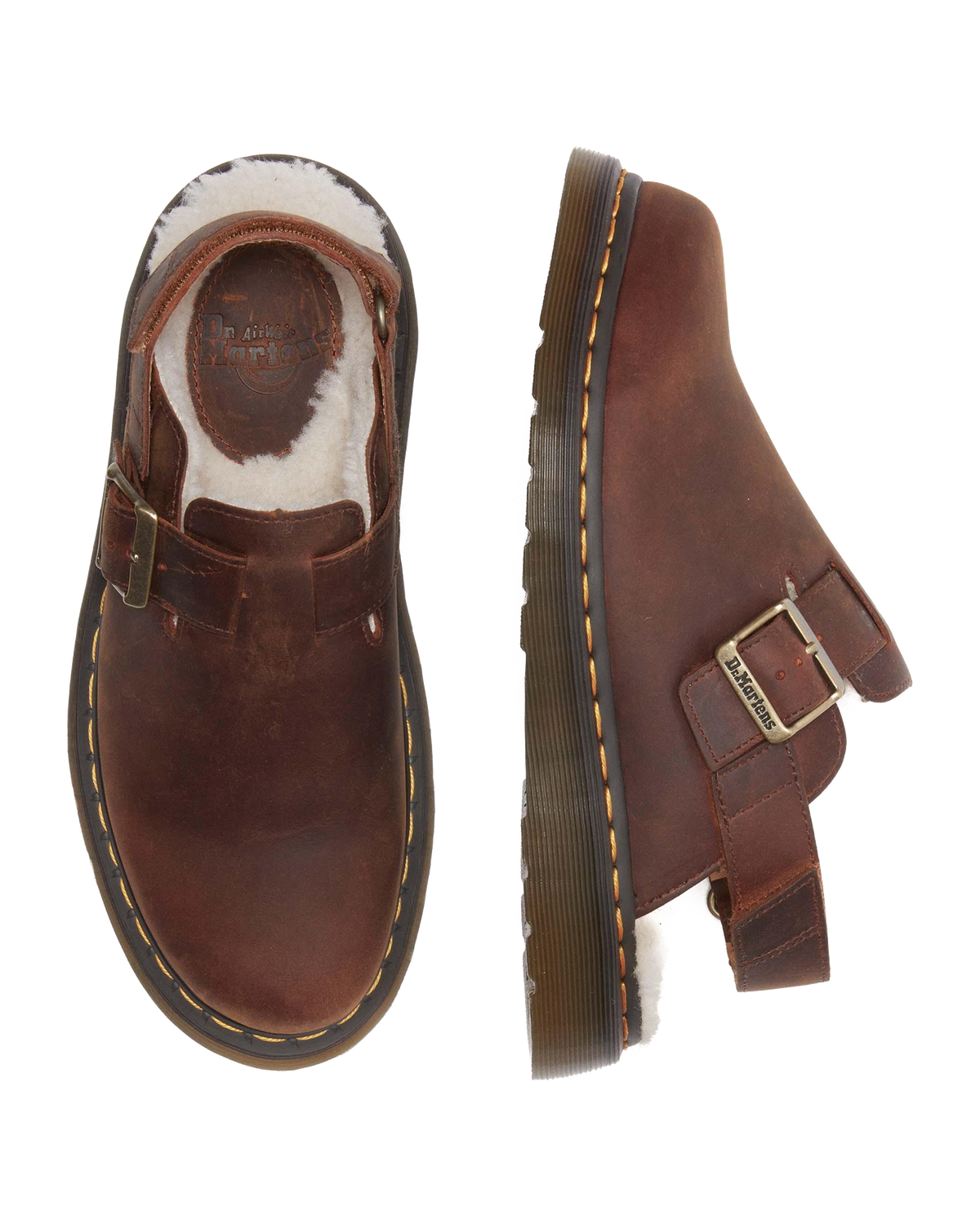 Jorge II Faux Fur Lined Slingback Mules in Warm Tan