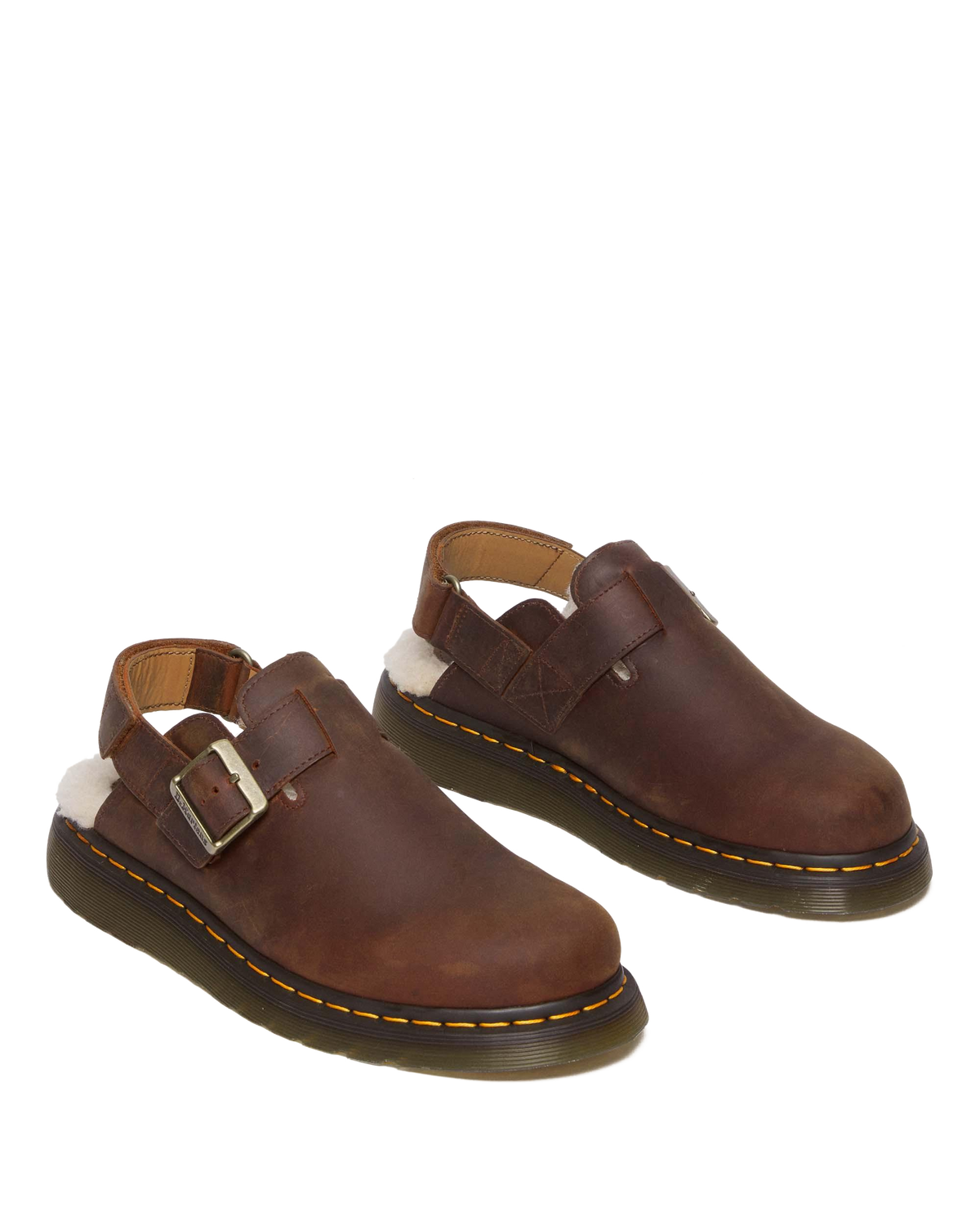 Jorge II Faux Fur Lined Slingback Mules in Warm Tan