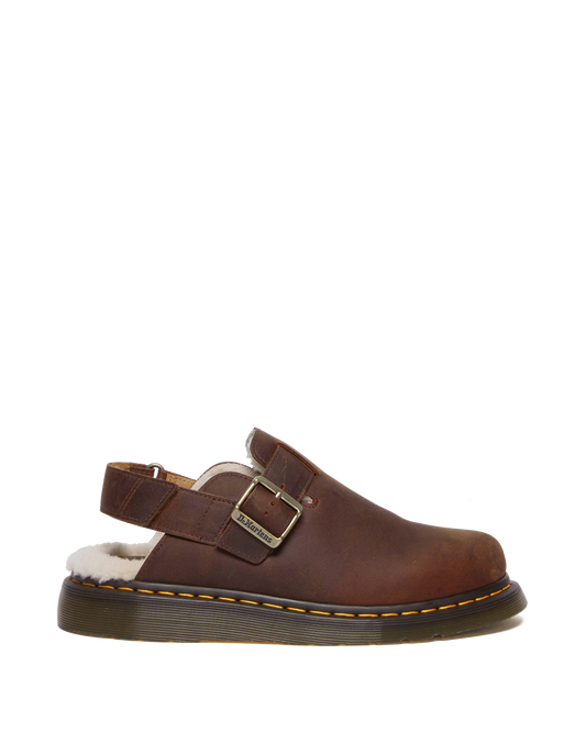 Jorge II Faux Fur Lined Slingback Mules in Warm Tan