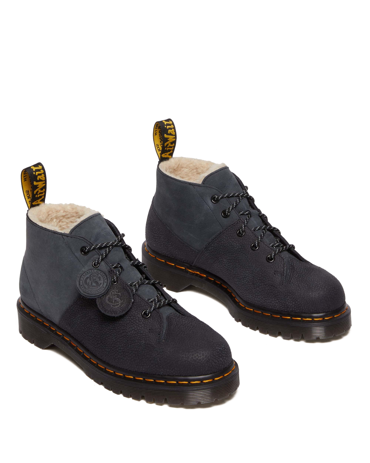 Church Nubuck & Pebble Leather Monkey Boots in Black