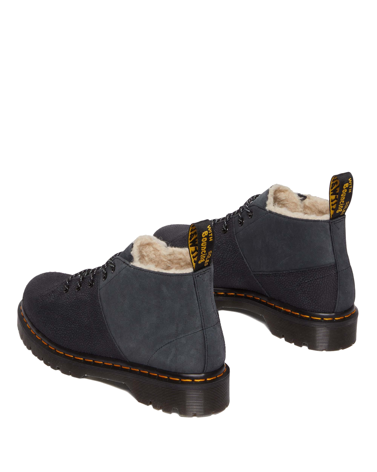 Church Nubuck & Pebble Leather Monkey Boots in Black
