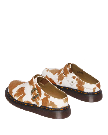 Isham Hair-On Cow Print Slingback Mules in Jersey Cow Print