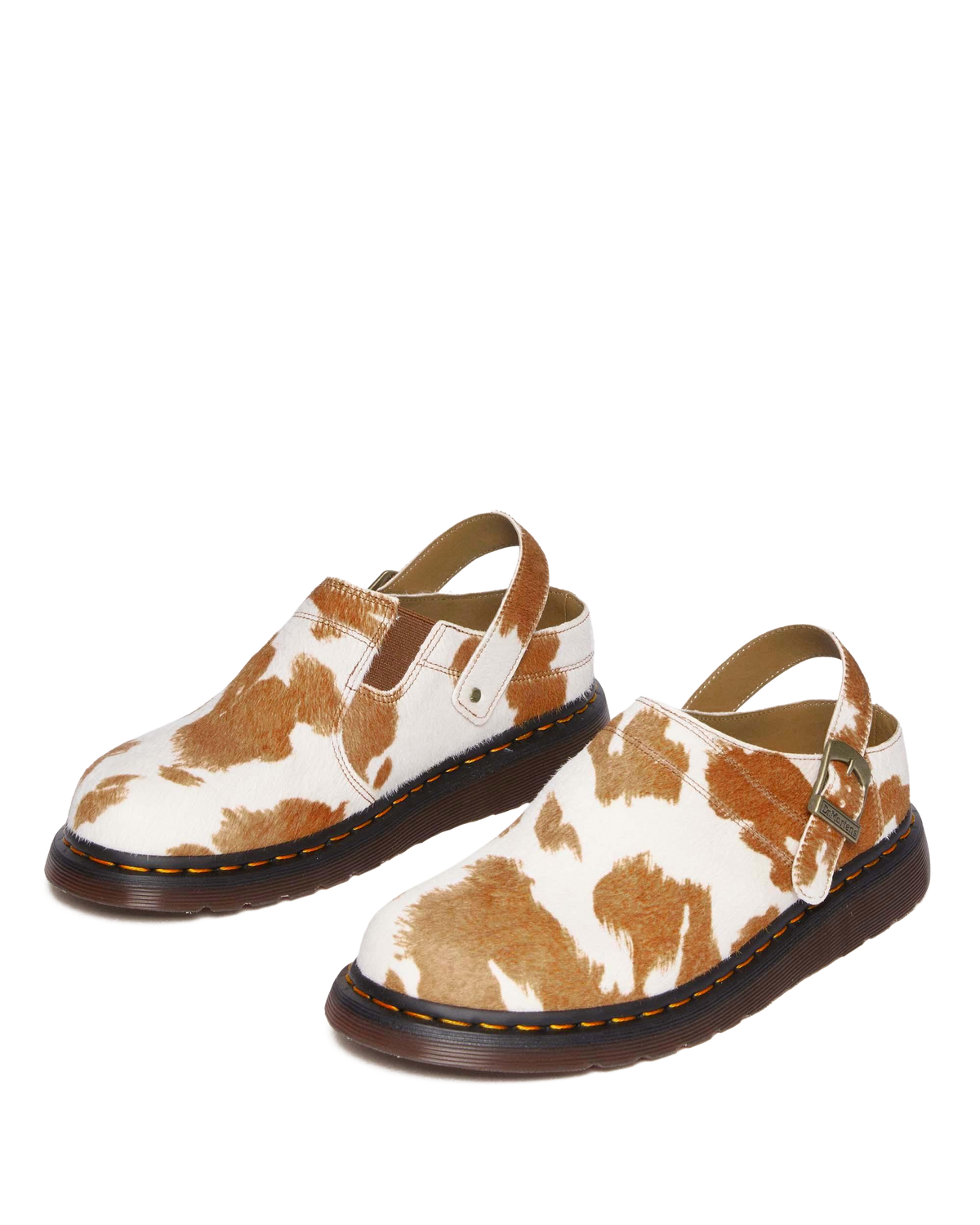 Isham Hair-On Cow Print Slingback Mules in Jersey Cow Print