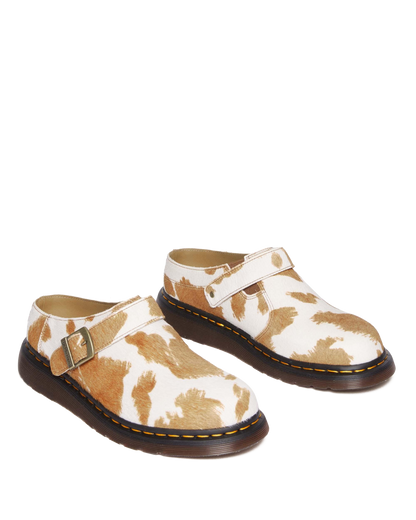 Isham Hair-On Cow Print Slingback Mules in Jersey Cow Print