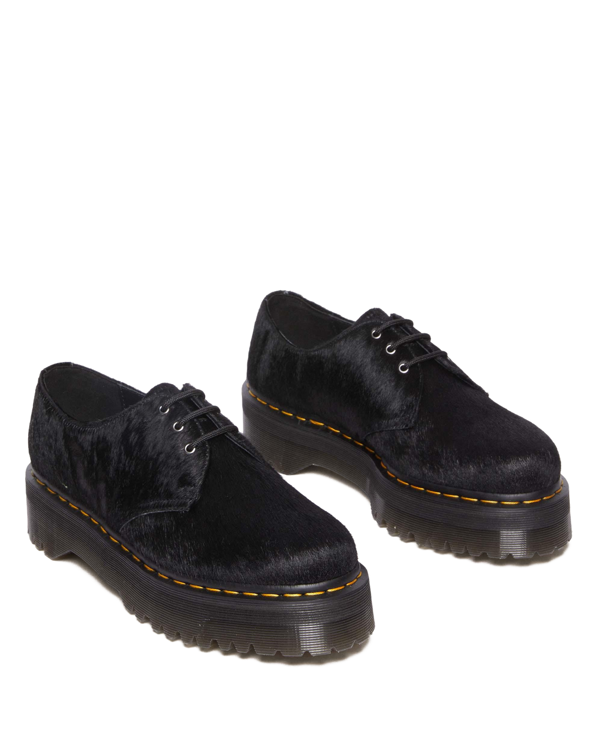 1461 Hair-On Platform Shoes in Black Hair on