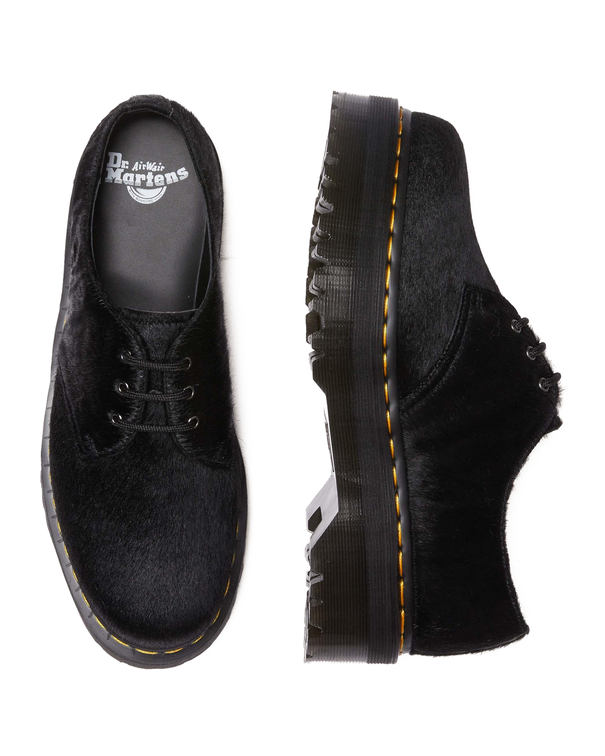 1461 Hair-On Platform Shoes in Black Hair on