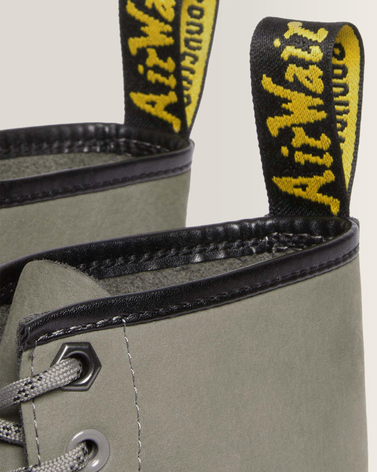 1460 Milled Nubuck Leather Lace Up Boots in Nickel Grey