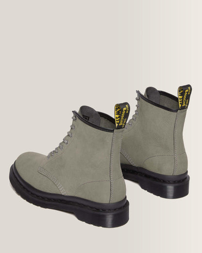 1460 Milled Nubuck Leather Lace Up Boots in Nickel Grey