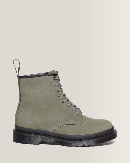 1460 Milled Nubuck Leather Lace Up Boots in Nickel Grey