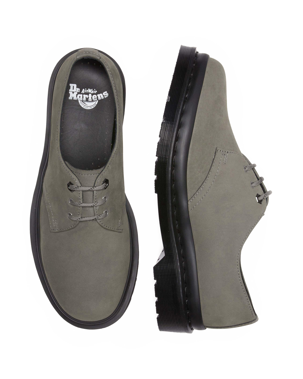 1461 Milled Nubuck Oxford Shoes in Nickel Grey