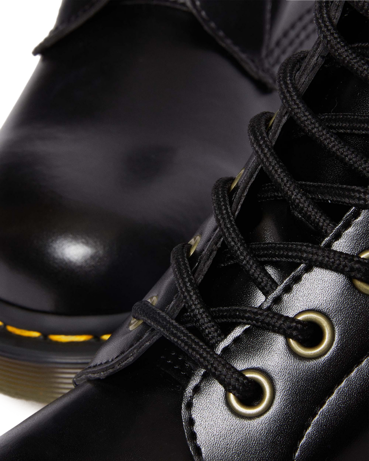 Vegan 1460 Faux Fur Lined Lace Up Boots in Black