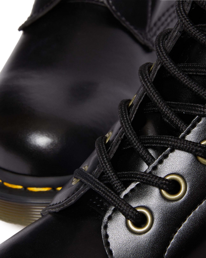 Vegan 1460 Faux Fur Lined Lace Up Boots in Black