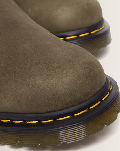 2976 Fleece Lined Leather Chelsea Boots in DMs Olive