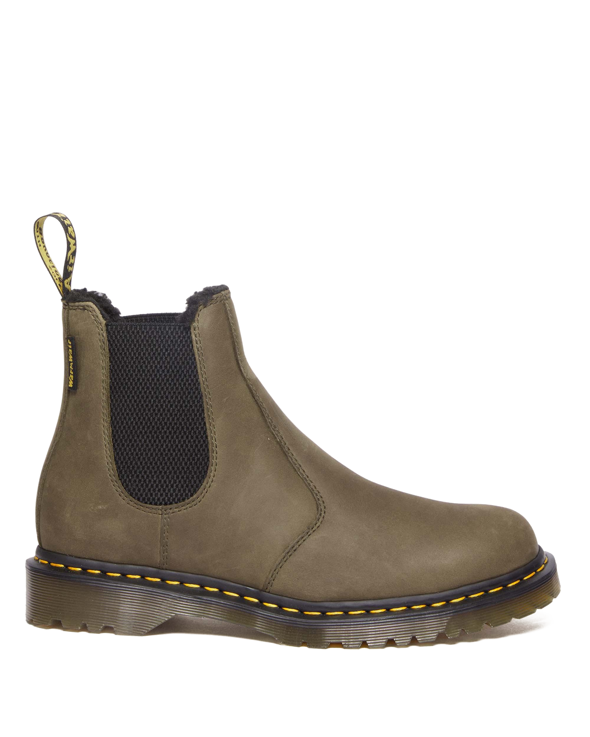 2976 Fleece Lined Leather Chelsea Boots in DMs Olive