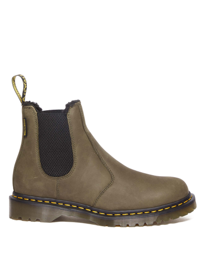 2976 Fleece Lined Leather Chelsea Boots in DMs Olive