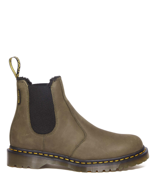 2976 Fleece Lined Leather Chelsea Boots in DMs Olive