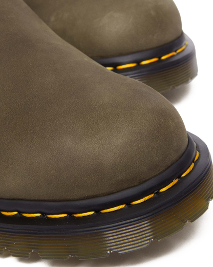 2976 Fleece Lined Leather Chelsea Boots in DMs Olive