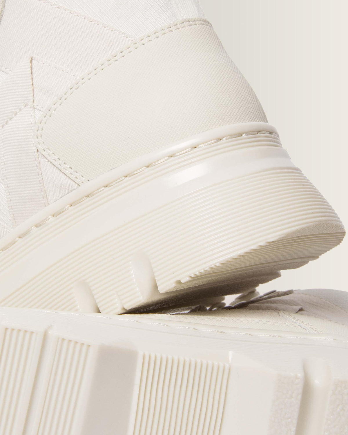 Boury Poly & Leather Casual Boots in Bone