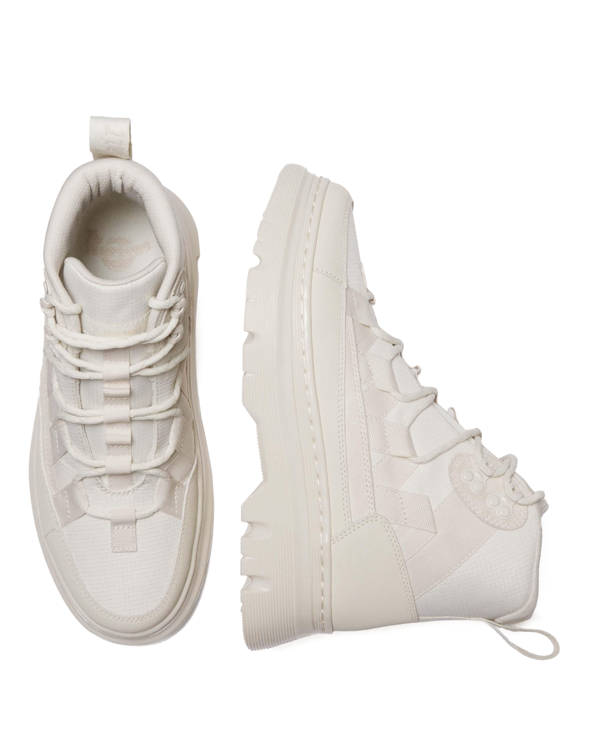 Boury Poly & Leather Casual Boots in Bone