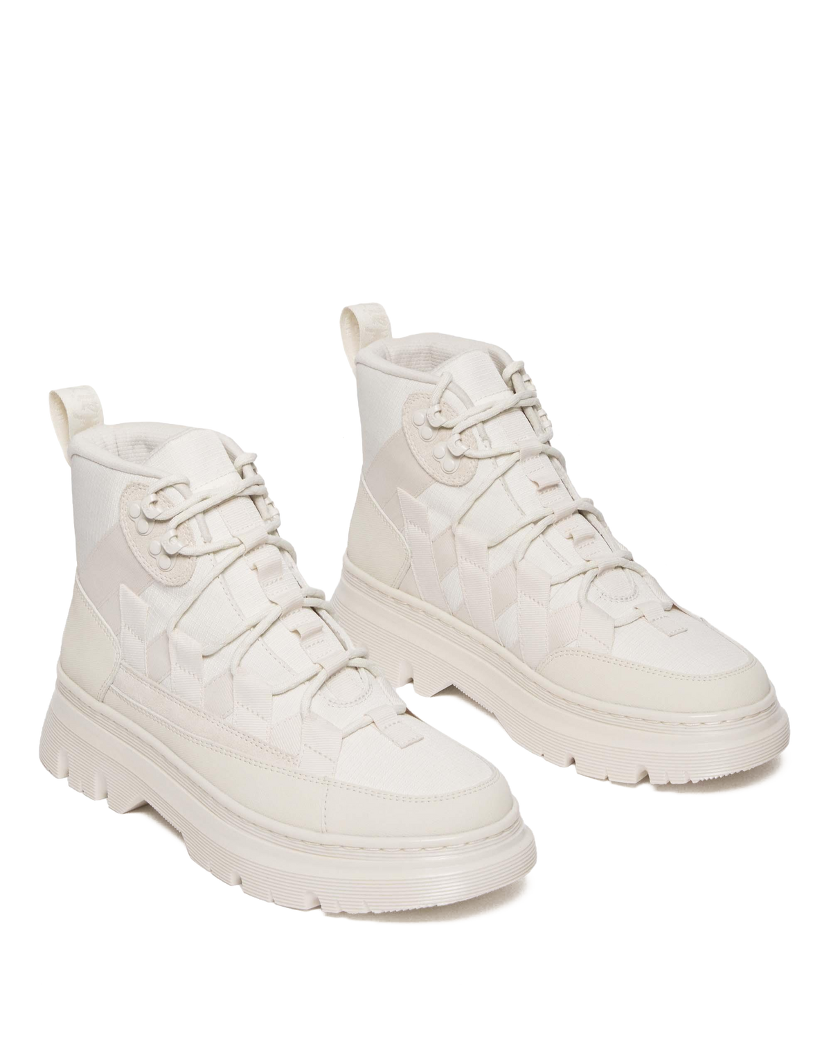 Boury Poly & Leather Casual Boots in Bone
