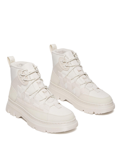 Boury Poly & Leather Casual Boots in Bone