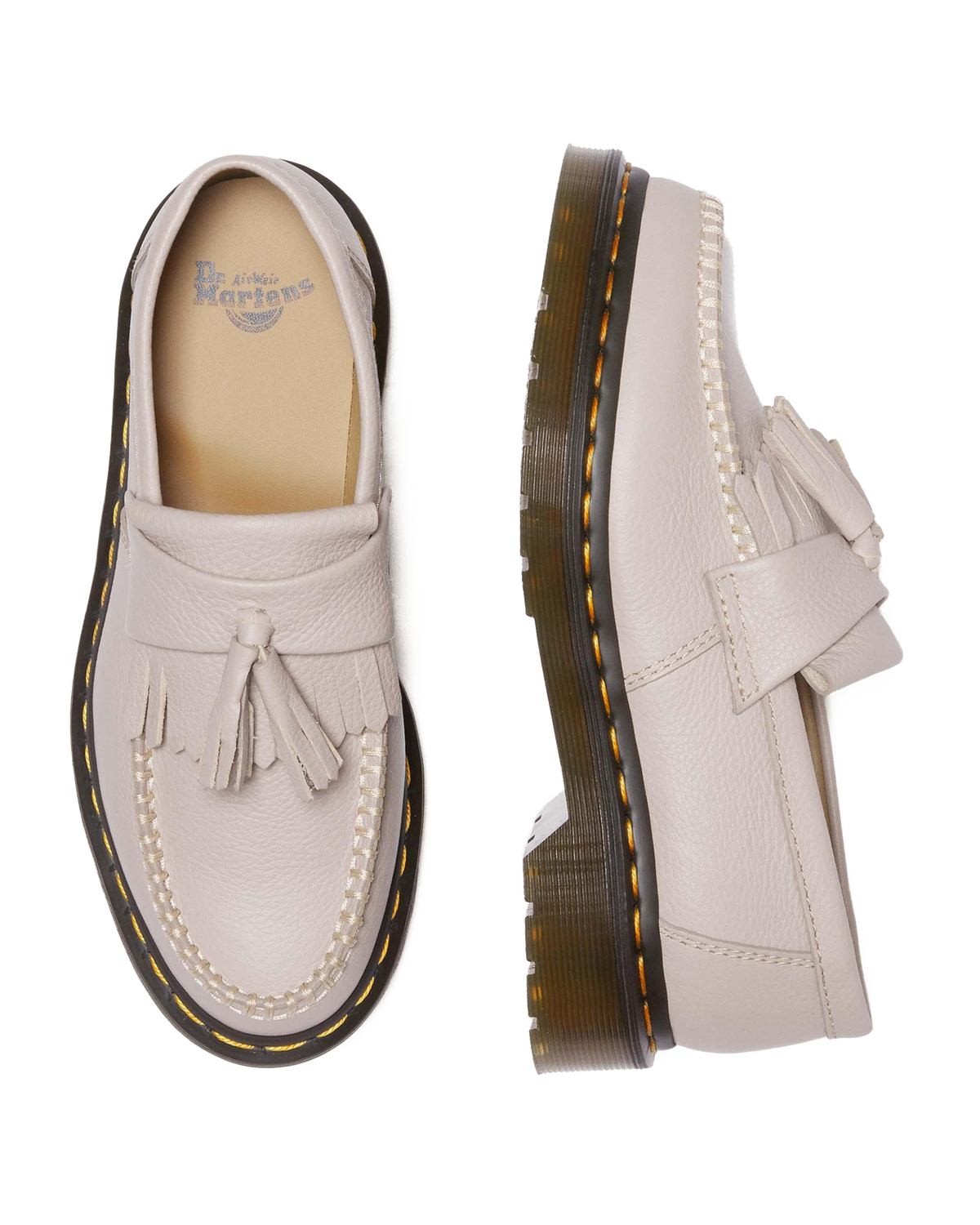 Adrian Women's Virginia Leather Tassel Loafers in Vintage Taupe
