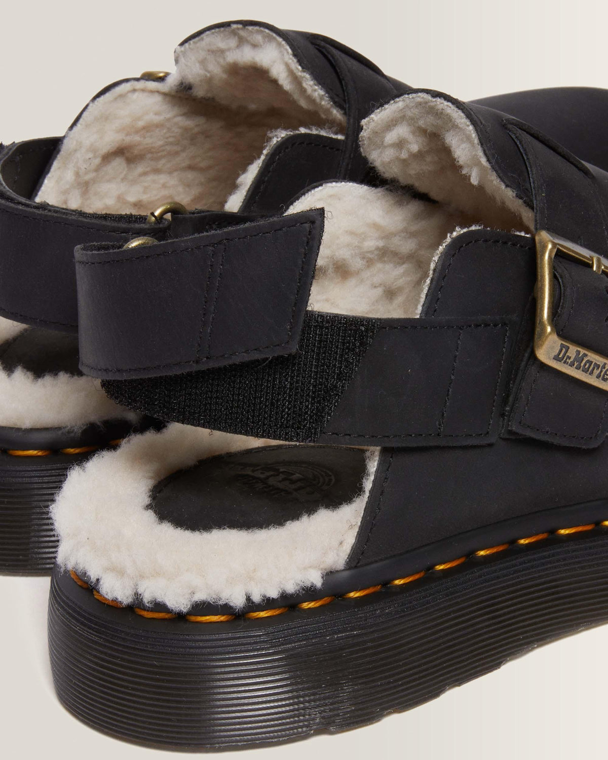 Jorge II Faux Fur Lined Slingback Mules in Black