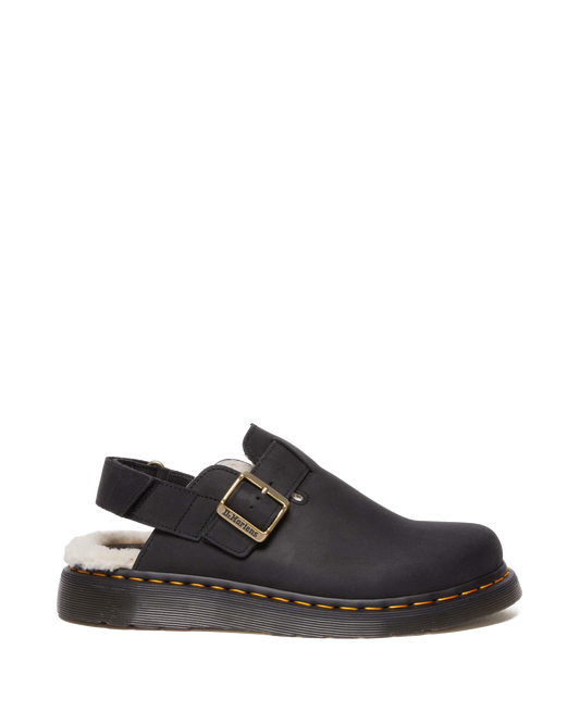 Jorge II Faux Fur Lined Slingback Mules in Black
