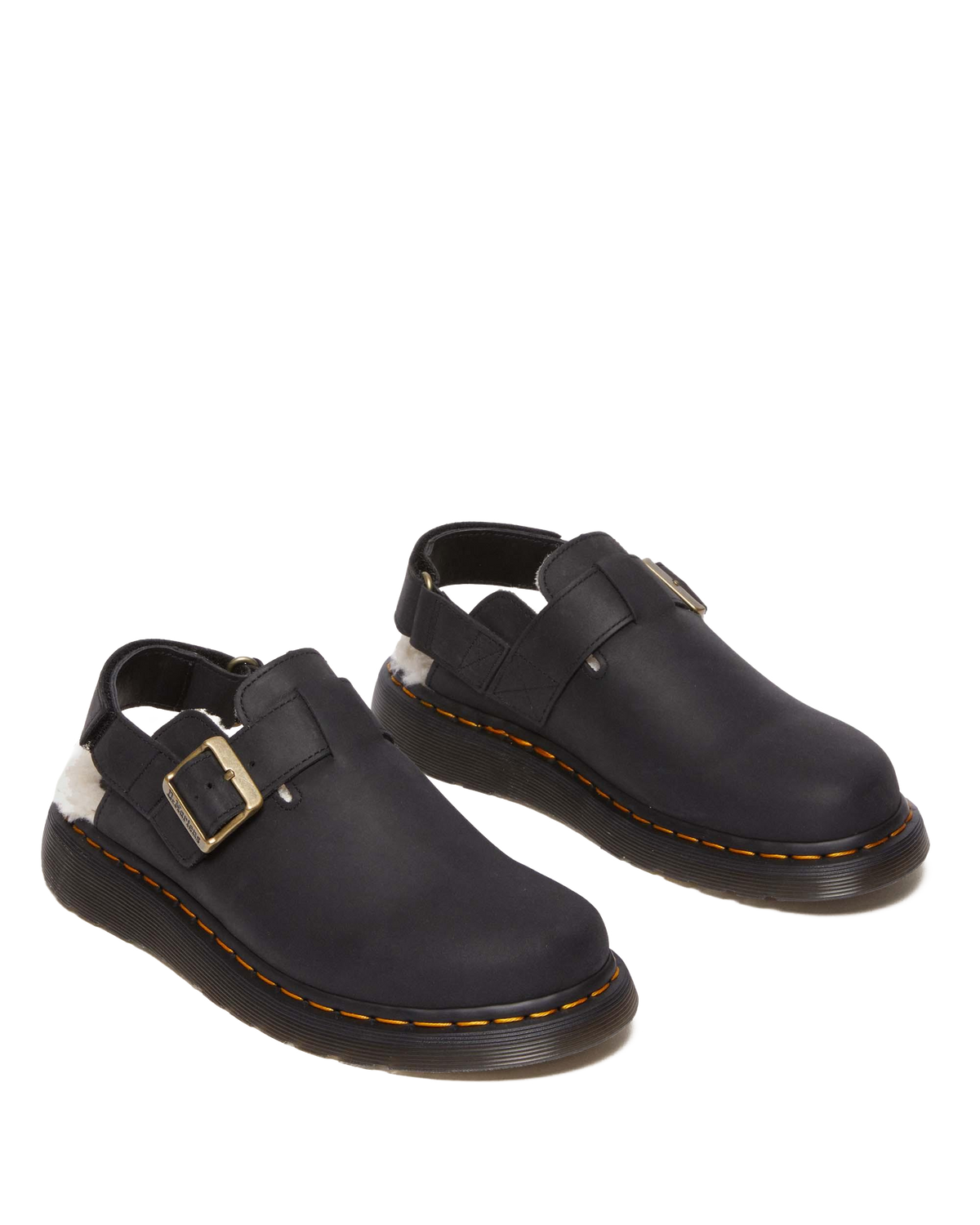 Jorge II Faux Fur Lined Slingback Mules in Black