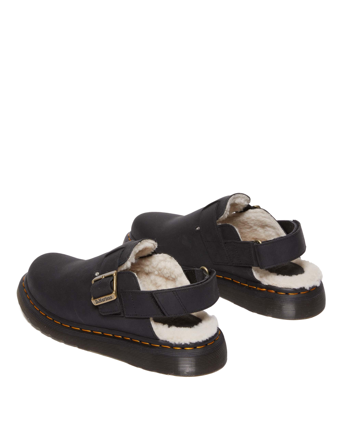 Jorge II Faux Fur Lined Slingback Mules in Black