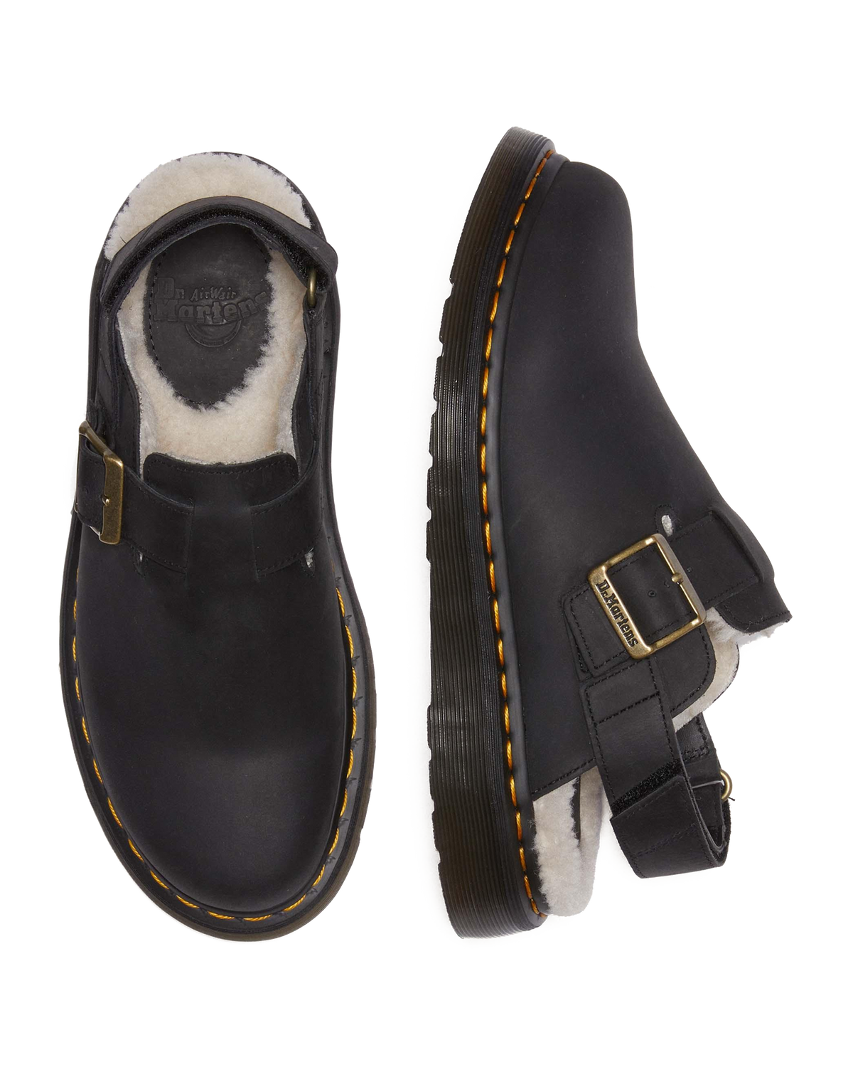 Jorge II Faux Fur Lined Slingback Mules in Black