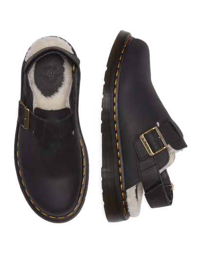 Jorge II Faux Fur Lined Slingback Mules in Black