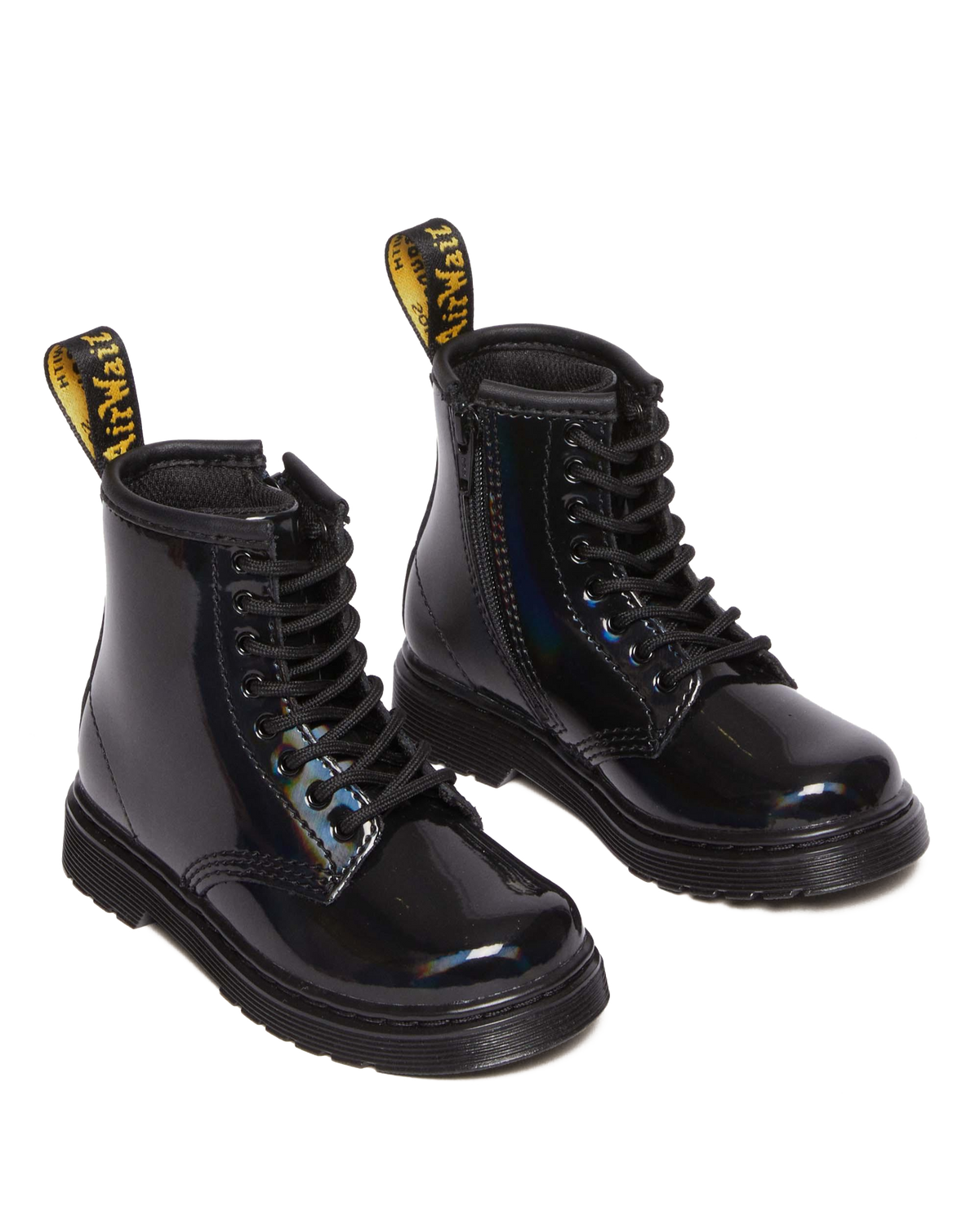 Toddler 1460 Rainbow Patent Leather Lace Up Boots in Black
