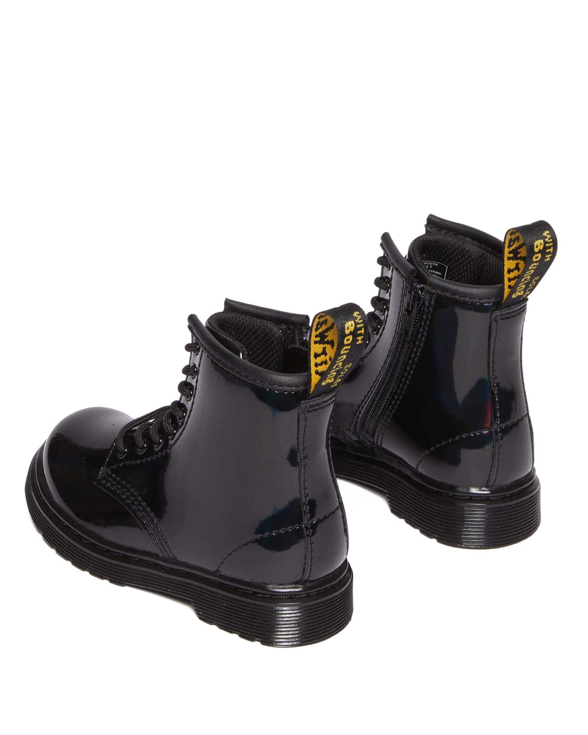 Toddler 1460 Rainbow Patent Leather Lace Up Boots in Black