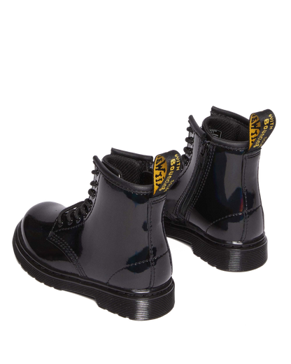 Toddler 1460 Rainbow Patent Leather Lace Up Boots in Black