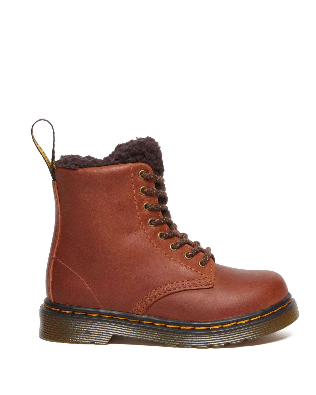 Toddler 1460 Faux Fur Lined Boots in Light Brown