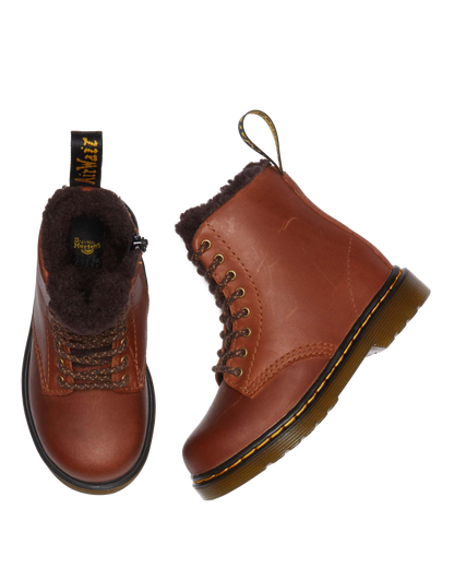 Toddler 1460 Faux Fur Lined Boots in Light Brown