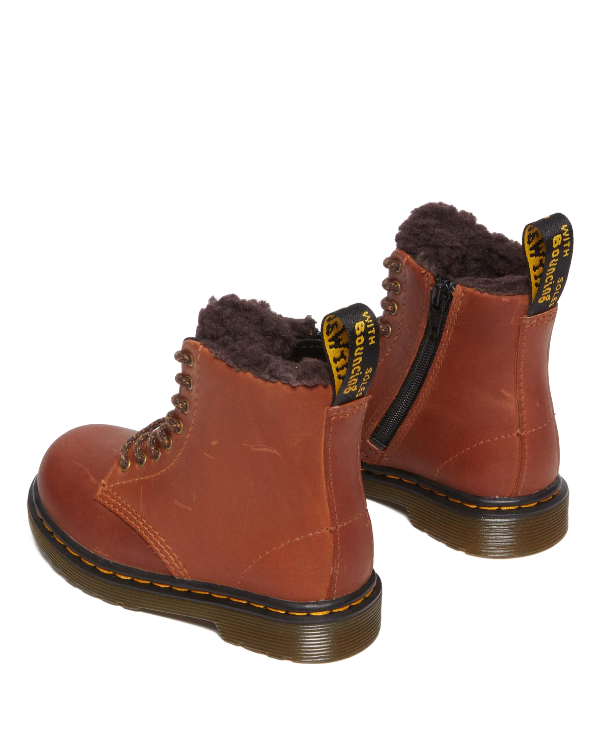 Toddler 1460 Faux Fur Lined Boots in Light Brown