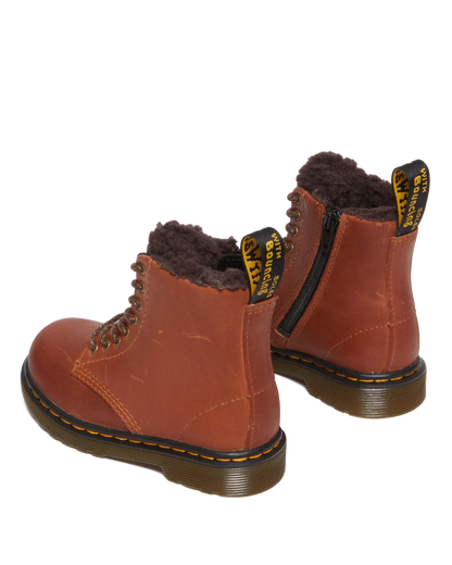 Toddler 1460 Faux Fur Lined Boots in Light Brown