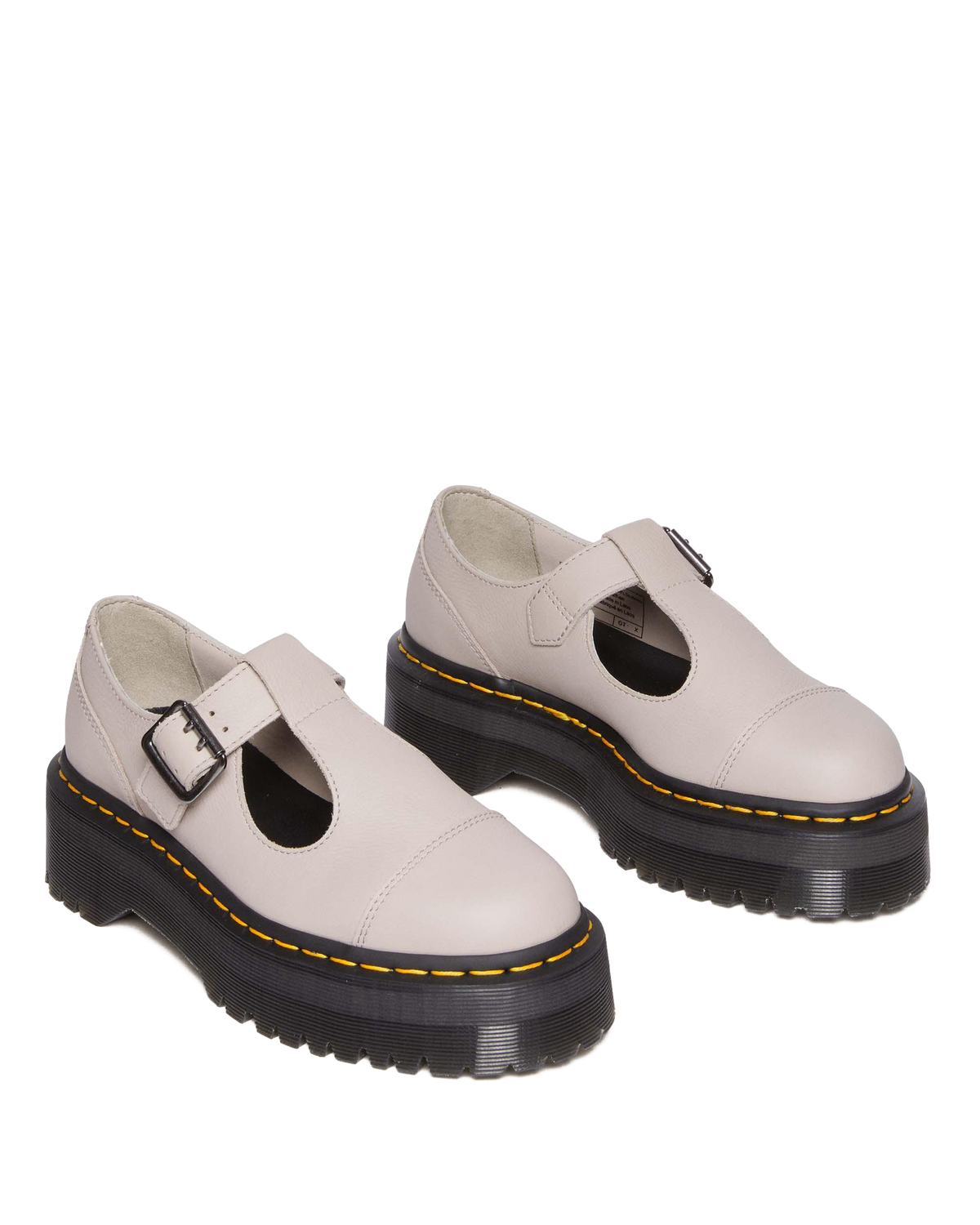 Bethan Pisa Leather Platform Mary Jane Shoes in Vintage Taupe
