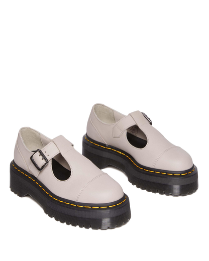 Bethan Pisa Leather Platform Mary Jane Shoes in Vintage Taupe